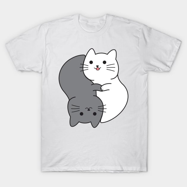 Harmony Black White Cat Spirit T-Shirt by Candaria